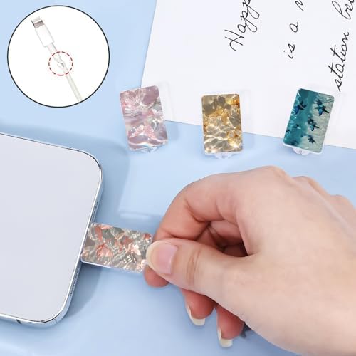 Cute Cable Protector 4PCS Set for iPhone Type-c Charger, Pink/Blue/Yellow Butterflies Pattern Phone Charger Protector for Women,Data Cable Saver,Charging Cord Protector for iPhone