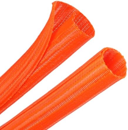 10ft PET Braided Cable Sleeve 3/8 inch(10mm) Wire Protector Cable wrap Wire Covers for Cords Cable Sleeves Cord Management Cable Management Sleeve(Orange)