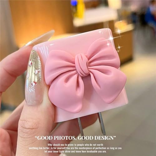 Cute Cable Protector for iPhone18W/20W Charger Power Adapter with 3D Bow Tie Charger Cord Protector,Soft Data Line Cable USB Wire Saver,Data Cable Phone Charger for iPhone8 11 13 14 15 16 Plus Pro Max
