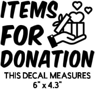 Storage Bin Organization Decals, Items for Donation Style | Vinyl Label Stickers, Multiple Categories, Clear Vinyl, Plastic Bins Not Included