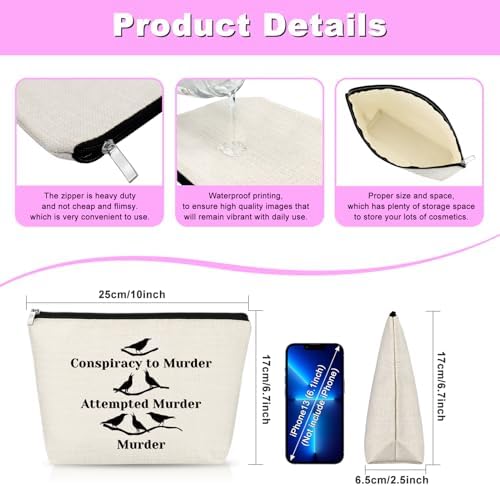 Crow Lover Gifts Makeup Bag Cosmetic Bag Bird Lover Gift Bird Watching Crows Themed Gift Crow Christmas Graduation Birthday Gifts For Friend Daughter Zipper Travel Bag