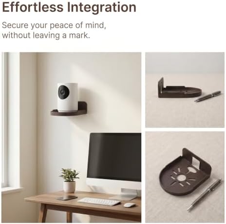 Zerodeko 2pcs Wall Mount Floating Shelf for Home Cameras and Pet Recording Devices Plastic Non Drilling Security Camera Bracket with Solid Stable Structure
