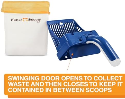 Neater Pet Brands Neater Scooper XL Cat Litter Scoop, 60 Refill Bags – Extra-Large Capacity Mess-Free Cat Litter Scooper with Bag for Large & Multiple Cats, Spill-Proof Litter Box Scooper with Holder