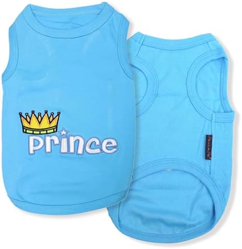 Parisian Pet Dog Shirt – 100% Cotton Shirts for Large Dogs – Blue Sleeveless Pet Clothes – Lightweight and Breathable Dog Apparel – Boy Dogs Clothes - Stretchy Pet T Shirts