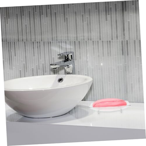 NUOBESTY Self Draining Soap Dish with Pet Material Portable Soap Holder for Bathroom Kitchen Shower Efficient Drainage Stylish Storage Rack for Home Use