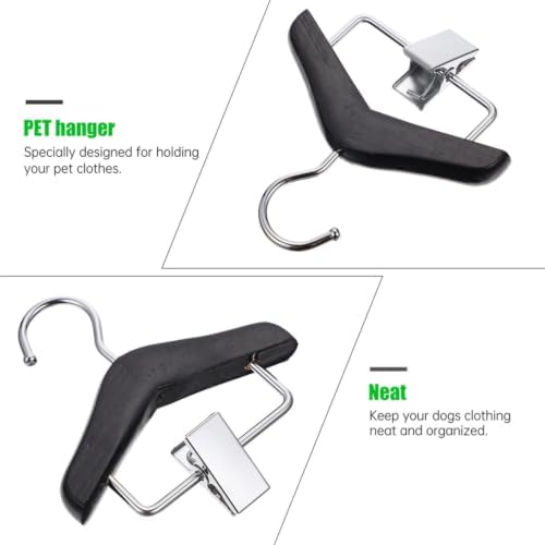 2pcs Dog Apparel Hanger Wooden Pet Pants Clip Hanger for Clothes
