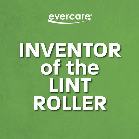 Evercare Pet Lint Roller Refill, Manual Operation, 60 Sheets per Roll, 6 Count Refill Pack for Pet Hair Removal, Green