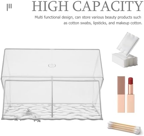 PartyKindom Wall Makeup Organizer Cotton Pad Holder with Lid Durable Pet Storage Box for Vanity Bathroom Simple Design for Easy Access to Cotton and