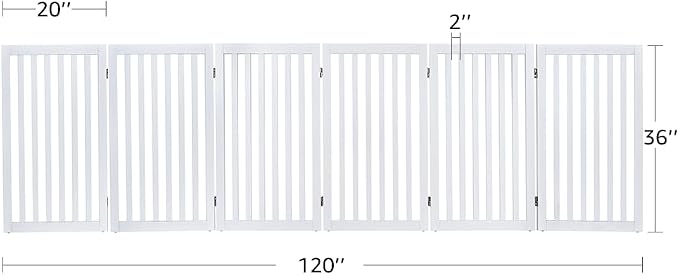 unipaws 120" Extra Wide Pet Gate and Pet Playpen Combination for Dog Cat | 36” Height Free Standing Dog Gate for Doorways, Stairs, Foldable Puppy & Room Divider, Indoor Use