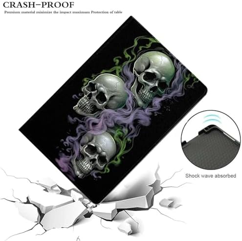 for Samsung Galaxy Tab A 8.0 2019(SM-T290/T295) Tablet Case,Premium Leather Folio Stand Auto Wake/Sleep,Multiple Viewing Stand,Purple Smoking Skulls