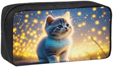Cute Pet Scene Large Pencil Case, Durable Pen Bag Zipper Organizer Pouch for Office Travel for Women Men