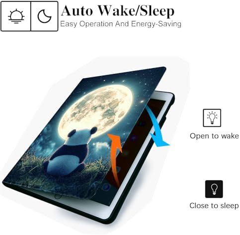 for Microsoft Surface Pro 11/10/9-13" 2024/2022 Tablet Case,Auto Wake/Sleep,Adjustable Stand Protective Cover - Panda Moon