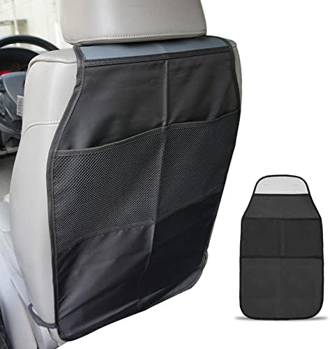 deemars Kick Mats with Organizer, Waterproof Kick Mats Backseat Protector, Durable Car Seat Back Protectors for Vehicles to Protect from Dirt, Mud & Scratches, Fits Most Vehicles