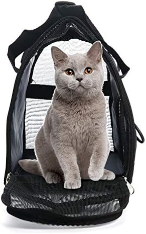 MuchL Pet Carrier Soft-Sided Carriers for Cat Carriers Dog Carrier for Small Medium Cats Dogs Puppies Pet Carrier Airline Approved Cat Dog Pet Travel Carrier (Small, Black)