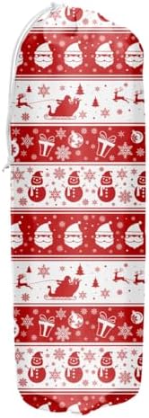 Christmas Red Grocery Bag Holder and Dispenser Plastic Bags Organizer | Christmas Snowman Santa Claus Elk Gift Snowflakes Pattern Garbage Shopping Trash Bags Storage for Kitchen Home