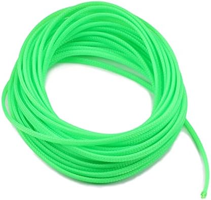 Bettomshin 1Pc 32.8Ft(10m) Cable Management Sleeve, 3/16"(4mm) Width PET Fluorescent Green Cord Protector, Wire Loom Tube Insulated Split Sleeving for USB Cable Power Cord Organizer Video Cable Hider