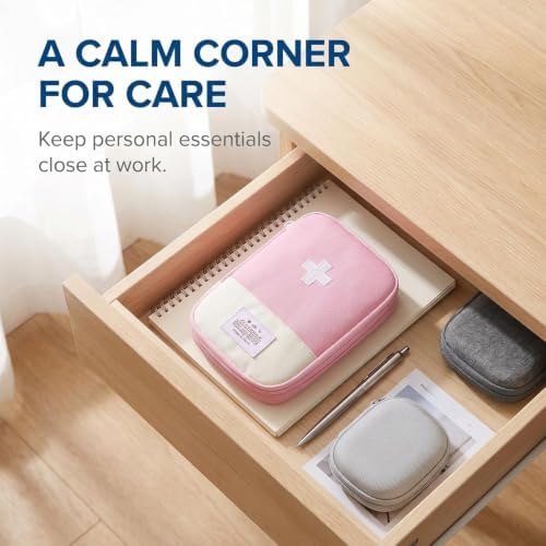 GANPUB 1Pc Pink First Aid Bag - Empty First Aid Pouch, Mini Portable Medical Bag for Outdoor Camping Hiking Traveling Emergency Bag First Aid Kits Sports and Outdoors First Aid（Small 15 * 10.5cm）
