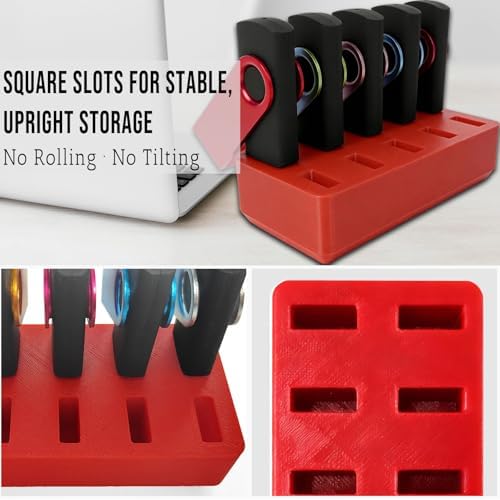 Flash Drive Desk Organizer Stand FEWINA USB Holder Storage Electronic Accessories Organizer for USB Flash Drive Stand, Thumb Drive Holder, Jump Drive Stands, Red