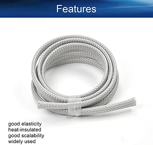 Bettomshin 1m/3.28Ft Grey Cable Management Sleeve, 6mm Width, PET Cord Protector, Wire Loom Tube, USB/Power/Video Cable Organizer