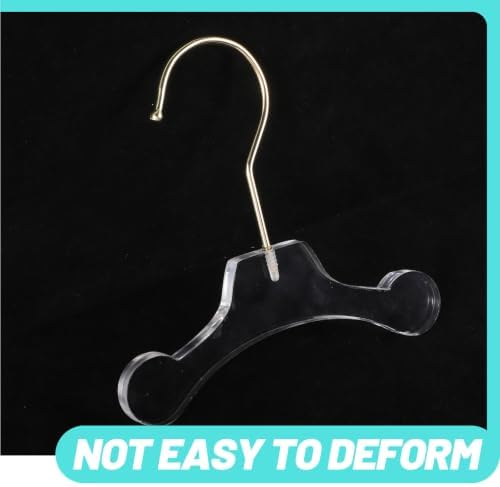 2pcs Acrylic Pet Clothes Hanger Rack for Dog Puppy Clothes, Mini 10cm | Gold Hook, Square and Curved Head Styles, Handy Organizing for Pet Clothing, Not Easy to Deform