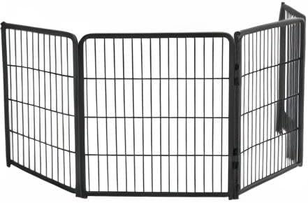 FXW Homeplus Indoor Dog Playpen, 32" H, 4 Panels, for Small & Medium Dogs | Stress-free play, Heavy-duty, Semi-open design, Easy setup, Threshold-free gate, Expandable, Patented