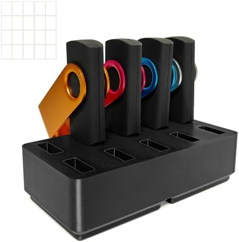 Flash Drive Desk Organizer Stand FEWINA USB Holder Storage Electronic Accessories Organizer for USB Flash Drive Stand, Thumb Drive Holder, Jump Drive Stands, Black