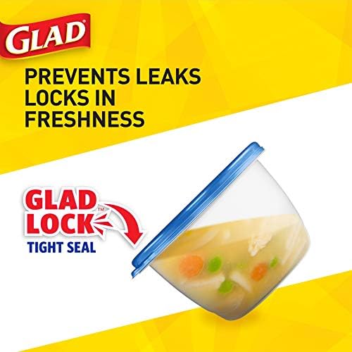 Glad GladWare Mini Round Food Storage Containers, 4 Oz, 8 Count, 12-Pack | BPA-free, lock-tight seal for snacks, portion control, and on-the-go; reusable and stackable