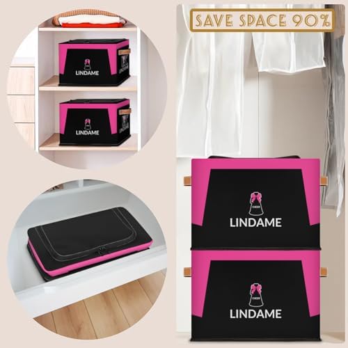 Custom Storage Basket with Zipper Lid, Cheer Cheerleader Foldable Fabric Storage Boxes Decorative Closet Shelves Clothes Organizer Container Cubes with Handle 1PCS