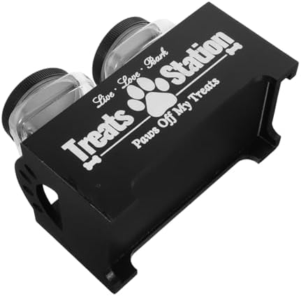 BESPORTBLE 1 Set Dog Food Storage Box Dog Treats Farmhouse Treat Container Food Jar Container Snack Pet Treat Holder Tabletop Bin Treat Container Holder Accessory Black Wooden