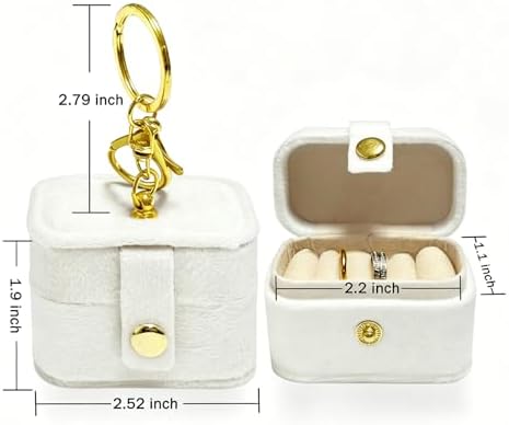 Velvet Dog Collar Ring Bearer Box with Clip, Wedding Ring Pillow Box for Pet, Mini Ring Holder Pouch Box for Proposal Party (Ivory)