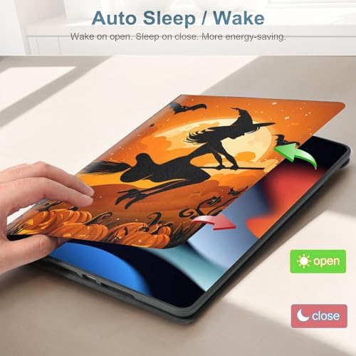 for Samsung Galaxy Tab S10 FE/ S9 FE 5G 10.9 Inch/Galaxy Tab S9 11 Inch 2023 Tablet Protective Cover with Adjustable Stand and Magnetic Auto Wake/Sleep,Halloween Witch