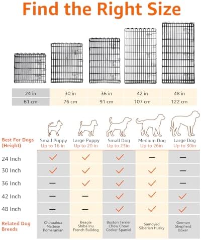 Amazon Basics Foldable Octagonal Metal Exercise Pen for Dogs, Indoor/Outdoor, Single Door, 8 Panels, 24" Height, Extra Small, Easy to Assemble, Black