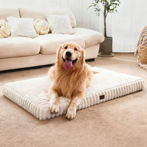 Extra Large Dog Bed Orthopedic Foam with Waterproof Lining | Egg crate foam for joint support. Soft plush surface. Non-slip bottom. Removable & machine washable cover. OEKO-TEX certified