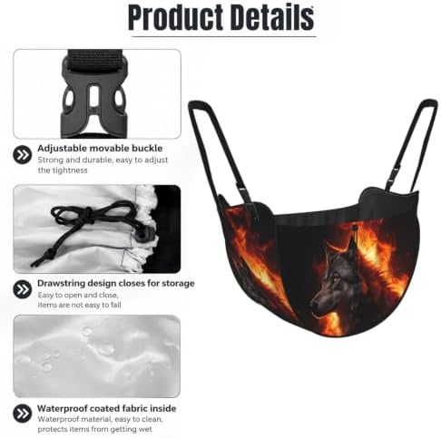 Wolf Fire Glow Car Seat Organizer-Backseat Storage Bag for Travel | Waterproof Durable. Holds Snacks Gear Essentials. Fits Most Cars.