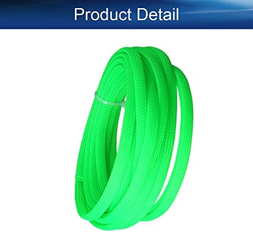 Bettomshin 1Pc 16.4Ft(5m) Cable Management Sleeve, 1/4"(6mm) Width PET Fluorescent Green Cord Protector, Wire Loom Tube Insulated for USB Cable Power Cord Organizer Video Cable Hider