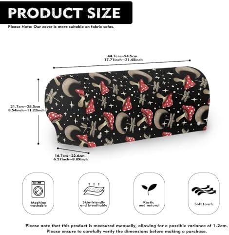 Moon Mushroom Couch Arm Covers for Sofa 2 Pack Scratch-Resistant Sofa Arm Covers Lightweight Armchair Slipcover Arm Cover Includes Twist Pin