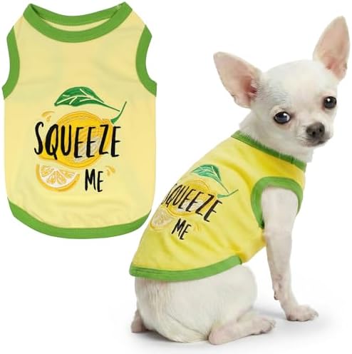 Parisian Pet Dog Shirt – 100% Cotton Shirts for Small Dogs - Sleeveless Puppy Vest – Lightweight and Breathable Pet Apparel – Pullover Summer Dog Clothes - Stretchy Funny T Shirts for Dogs