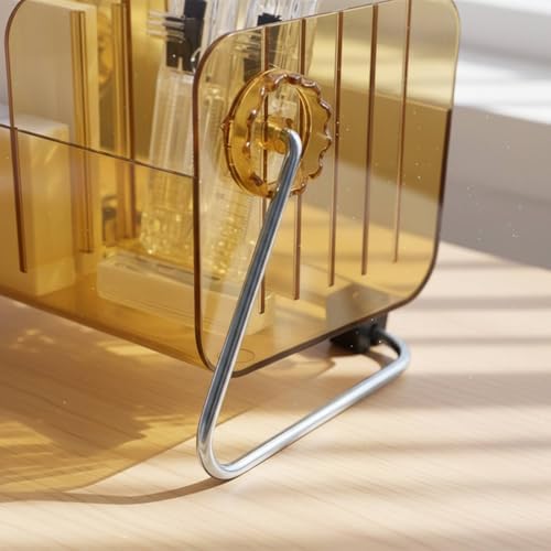 Desk Pen Holder Rotating Organizer Stationery Organizer Desktop Office Storage with Customizable Compartments and 360 Degree Rotation Transparent PET for dorm rooms office study, Green
