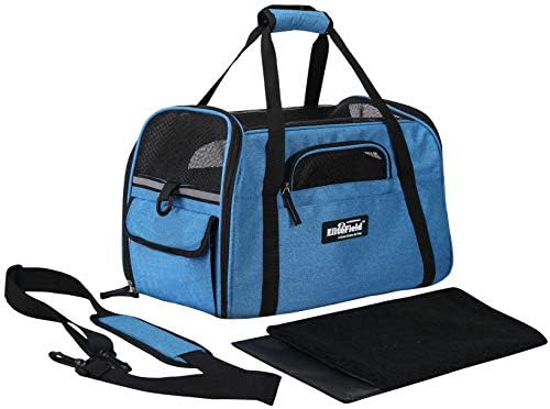 EliteField Soft-Sided Pet Carrier for Cats & Small Dogs (3-Year Warranty) | Airline Approved, Removable Bed & Cover, Built-In Leash, Luggage Sleeve, Seat Belt Loop, Waterproof, Durable, Foldable