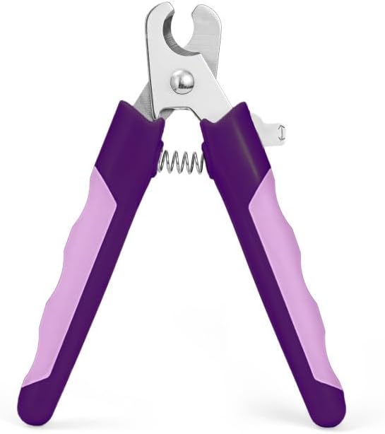 WePet Pet Nail Clippers U07.3, Professional Claw Trimmer, Scissor for Cats, Dogs, Puppies, Kittens, Hamsters, Rabbits and Small Animals, Sharp, Safe, M, Pink/Purple