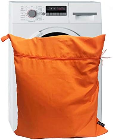 Pet Washing Bag Dog Cat Horse Hair Laundry Bag for Rug Sheet Boots Pets Laundry Helper by Harrison Howard Orange