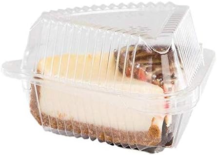 100 Pcs Cake Slice Container Cheesecake Cake Slice Container,transparent | Transparent Plastic Cakes Box Holder