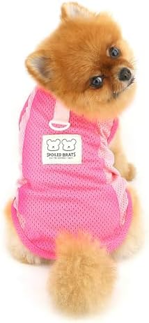 PAIDEFUL Mesh Tank Top for Small Dogs, Pink, L