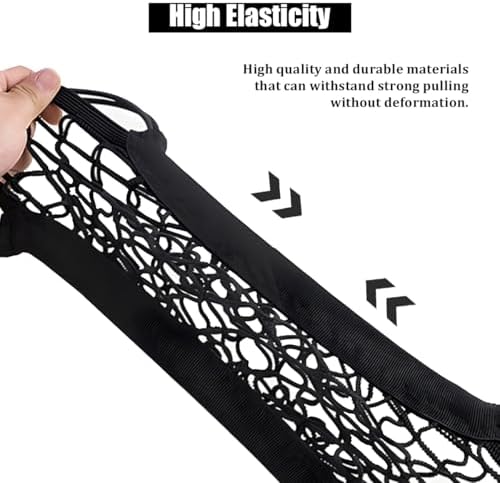 Car 3-Layer Car Mesh Organizer, Stretchable Seat Back Net Storage Pouch Pet Kids Barrier for Driving Safely, Automotive Driver Cargo Tissue Handbag Netting Holder Pocket, Universal Fit