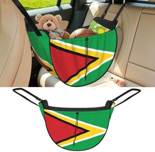 Flag of Guyana Car Seat Organizer-Backseat Storage Bag for Travel | Waterproof Durable. Holds Snacks Gear Essentials. Fits Most Cars.