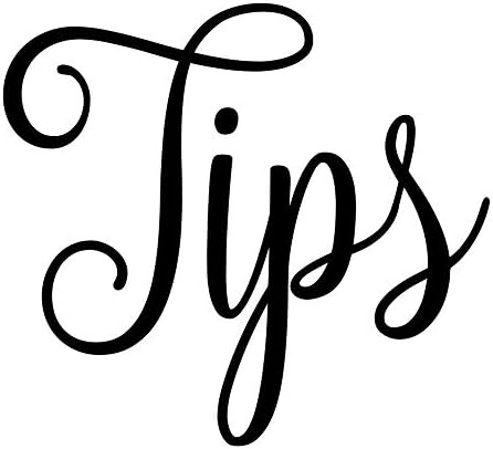 Tips 3w x 2.5h Label | Organization | Die Cut Vinyl Decal | Black Fancy Font (Sticker Only)
