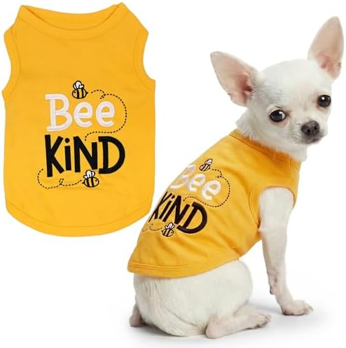 Parisian Pet Dog Shirt – 100% Cotton Shirts for Small Dogs – Sleeveless Puppy Vest – Lightweight and Breathable Pet Apparel – Soft Pullover Summer Dog Clothes - Stretchy T Shirts for Dogs