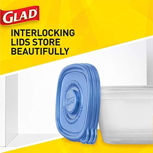 Glad GladWare Mini Round Food Storage Containers, 4 Oz, 8 Count, 12-Pack | BPA-free, lock-tight seal for snacks, portion control, and on-the-go; reusable and stackable