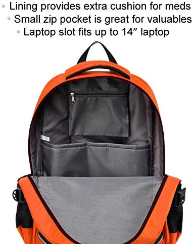 First Aid Bag Empty Red Emergency First Responder Trauma Multi-Pocket Traveling Field Trips Camping Essentials (Orange, 1 Piece)