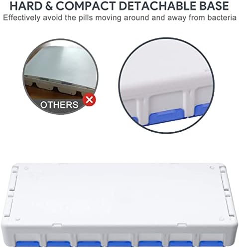 TookMag Weekly Pill Organizer 2 Times a Day, Easy Fill AM PM Pill Box, Large Capacity Quick-Refill 7 Day Pill Cases for Pills/Vitamin/Fish Oil/Supplements (Patent Registered) (Blue)